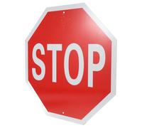 POPETPOP Panneau D'arrêt en Aluminium 30x30 Cm Rouge Double Face, Panneau de Signalisation Routière Réfléchissant Étanche pour Garage, Limitation de Vitesse et Sécurité Piétons