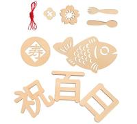 POPETPOP Panneau en Bois Matériel Solide pour Bébé 100 Jours, Accessoire Photo Beige 1 Set Complet Décoration pour Séance Photo pour Nouveaux Parents