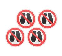 POPETPOP Panneaux de Sol Interdiction de Marcher Lot de 4, Stickers Vinyle Antidérapants et Étanches, Signalisation de Sécurité pour Zones Commerciales et Établissements Scolaires