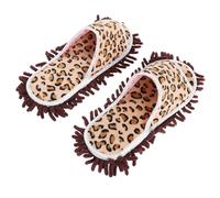 POPETPOP Pantoufles à Serpillière Détachables pour Nettoyage de Sol en Chenille et Coton, Taille 38-41, Ouvertes, Adaptées pour Maison en Été