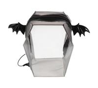 POPETPOP Paquet à Main Cercueil Pvc Noir Transparent Célébration Halloween | Imperméable, Portable, Visibilité Rapide du Contenu, Style Gothique Punk, Usage Quotidien et Fêtes