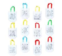 POPETPOP Paquet à Provisions Pliable Graffiti Non Tissé 12 Pièces Garçon et Filles Créatifs Multicolore à Peindre DIY Loisirs Maternelle Quotidien Rangement Style Aléatoire