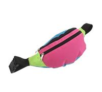 POPETPOP Paquet Banane Fluo Rétro Léger Réglable pour Voyage et Extérieur | Polyester et Métal, Effet Color Block Néon, Ajustement Près du Corps, pour Hommes et Femmes