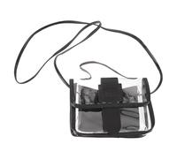 POPETPOP Paquet Bandoulière Transparent Imperméable pour Femmes, Paquet Bourse du Stade Homologué, Léger et Portable, Taille Unique, Couleur Noire, pour Concerts et Événements Sportifs