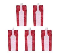 POPETPOP Paquet de Conservation du Vin Pliable en Plastique Rouge 750ml, Lot de 5 Pièces, Étanche et Portable, pour Voyage et Transport de Vin ou Jus