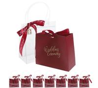 POPETPOP Paquet de Présents de Mariage Rouges Anse Pvc, Grosse Capacité et Design Délicat, pour Fête ou Invités de Mariage