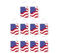 POPETPOP Paquet en Papier Bleus et Blancs 10 Pièces Drapeau Américain pour Sachets de Bonbons à Thème 4 Juillet
