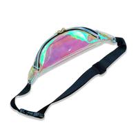 POPETPOP Paquet Résistante Holographique en Transparent et Banane Multi-Fonction PVC Pochette Légère pour Sport Usage Quotidien Salle de Sport Voyages