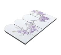 POPETPOP Paravent Décoratif Pliant en Acrylique et PVC Mousse, Écran Mini 4 Panneaux Design Floral Asiatique Vintage, pour Salon ou Bureau à Domicile