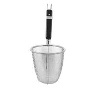 POPETPOP Passoire Inox pour Nouilles à Mailles Fines Cuillère Égouttoir Résistante avec Manche Long et Crochet Ustensile de Cuisine Polyvalent pour Friture et Soupe Épicée Suspendable pour