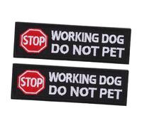 POPETPOP Patch Harnais Chien Brodé Réutilisable en Polyester Doux 2pcs pour Dressage et Service Design Mode Facile à Utiliser