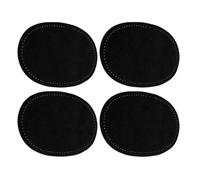 POPETPOP Patchs à Coudre D'écussons Ovales Lot de 2 Paires en Cuir Synthétique Noir pour Réparation Vêtements Tissu Résistant pour Coude et Genou