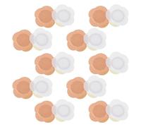 POPETPOP Patchs à L’Huile de Auto-Adhésifs 40 Pcs Format 7X7 CM Forme Fleur Blanche et Beige Soins Ciblés pour Nombril Ventre Genoux et Pieds Utilisation Portable et Jetable