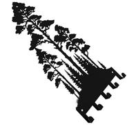 POPETPOP Patère de Branche D'arbre et Crochets Multiples en Métal Noir Murale Installation Facile Support Stable pour Entrée et Maison