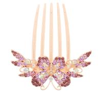 POPETPOP Peigne à Cheveux de Mariée Pourpre, Métal, Pierres | Style Vintage Élégant, Usage Polyvalent, Maintien Coiffure, Touche Luxueuse, pour Femmes et Demoiselles