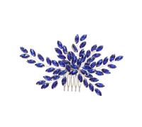 POPETPOP Peigne à Cheveux Mariée Bleu Royal avec Strass Accessoire Vintage Chic pour Coiffure de Cérémonie Élégant Serre-tête pour Femme et Fille Mariage et Fêtes