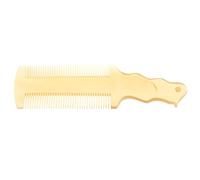 POPETPOP Peigne à Dents Fines Double Face en Corne de Buffle Manche Long Jaune Peigne Antipelliculaire et Antipoux pour Adultes Soin du Cuir Chevelu à Domicile Salon Usage Mixte Homme