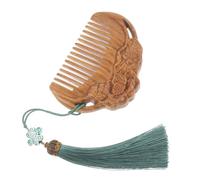 POPETPOP Peigne Bois de Santal Sculpté Antistatique Peigne Cheveux Portable Compact pour Salon et Usage Personnel Accessoire Coiffure Élégant et Pratique