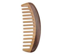 POPETPOP Peigne de Massage Polissage Fin Dents Larges en Bois de Santal Vert pour Massage Cuir Chevelu Design Naturel et Sculpté, pour Soins Capillaires