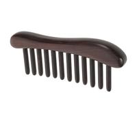 POPETPOP Peigne de Massage pour Chevelu Bois de Santal avec Pochette Dents Larges pour Démêler Cheveux Secs ou Mouillés Favorise Relaxation