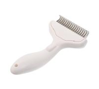 POPETPOP Peigne Démêlant Inox pour Chiens et Chats Outil Doux Anti-mue avec Bouton de pour Sous-poil et Poils Lâches Ergonomique