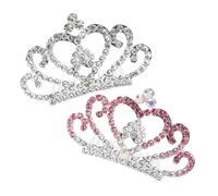 POPETPOP Peigne Diadème Décoration Cheveux Chic 2pcs pour Garçon et Filles à Strass Alliage Brillant pour Fêtes et Performances des Petites Filles