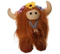 POPETPOP Peluche Vache Adorable pour Garçon et Filles 30 CM Douce et Colorée Décoration de Jouet Éducatif pour Anniversaire 1 Pièce