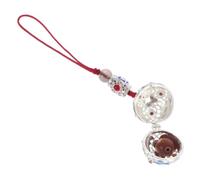 POPETPOP Pendentif à Boules de Sachet Chinois, Accessoire Pendentif pour Téléphone, Boule Creuse, Alliage de Cuivre Moulé Couleur Argenté, Poli Lisse, Anti-perte, pour Téléphone Portable