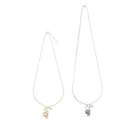 POPETPOP Pendentif Crâne Bijou 2 Pièces en Métal Argenté Collier Homme Style Rétro Élégant et Créatif pour Soirée Entre Filles ou Enterrement de Vie de Jeune Fille