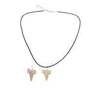 POPETPOP Pendentif Dent Requin Véritable Décoratif Pendentifs Ajustables pour Collier Homme Charme Tribal Naturel Fossilisé Cadeau Original