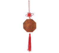 POPETPOP Pendentif Mural Bagua Bois Épais avec Nœud Chinois Décoration Murale Maison Style Ferme Ornement Feng Shui Traditionnel et Décor Élégant