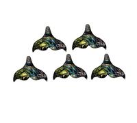 POPETPOP Pendentif Queue de Sirène Artisanal en Coquille D'ormeau 5 Pièces 20x25 Mm Coloré pour Loisirs Créatifs Bijoutiers Amateurs Décoration Créative Activités DIY