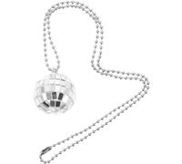 POPETPOP Pendentif Solide et Résistant la Décoloration Boule Collier Argenté Disco en Alliage et Résine pour Discothèques et Fêtes Rétro Hip-hop