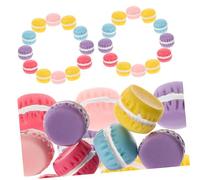 POPETPOP Pendentifs Bijoux Macaron à Dos Plat pour Filles Diy, Breloques Décoratives en Résine Colorée, 30 Pièces Multicolores, Création Scrapbooking et Coque Téléphone, Couleur Aléatoire