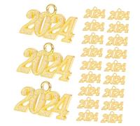 POPETPOP Pendentifs Breloques Numérotés 2024 En Alliage Doré Grand Format Pour Créations Bijoux Diy Adultes 50 Pièces Nouvelle Année Présents Diplômés