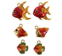 POPETPOP Pendentifs petits poissons : projets de bijoux créatifs - breloques animaux pour bracelets à faire soi-même - breloques suspendues sur le thème de l'océan pour colliers