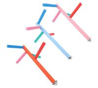 POPETPOP Perchoir pour Perroquet en Bois Naturel 4 Marches Rotatif, D’Escalade Mastication pour Cage, Support D’entraînement pour Oiseaux, Accessoire Anti-Stress et Couleur Aléatoire