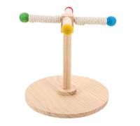 POPETPOP Perchoir Rotatif en Bois pour Perroquets Forme Moulin à Vent Support Interactif pour Cage à Oiseaux Naturel pour Ronger et Stimuler L'Activité des Perruches