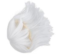 POPETPOP Perruque Bob Blanche Femme -longue Droite Synthétique Respirante Confortable pour Cosplay Quotidien et Fête