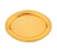 POPETPOP Petit Plateau Ovale à Bijoux Style Européen en Fer Doré | Rangement Multifonction, Présentation de Desserts et Bijoux, Décor Antique, Salon, Fêtes, Usage Quotidien