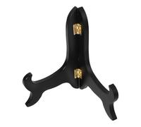 POPETPOP Petit Support en Plastique Noir pour Plantes et Porte-assiette Multifonctionnel Taille Ajustable, Présentoir Pliable Moderne pour Décoration de Table