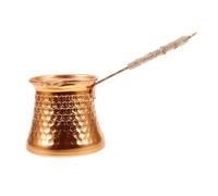 POPETPOP Petite Cafetière Turque en Aluminium Cuivre Plaqué 300ml, Bouilloire Simple à Chauffage Rapide Poignée Latérale pour Usage Quotidien Cuisine