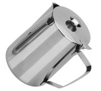 POPETPOP Pichet à Lait Inox avec Couvercle Pichet Mousseur pour Art Tasse à Mousse de Lait pour Espresso et Cappuccino Récipient Pratique pour Maison et