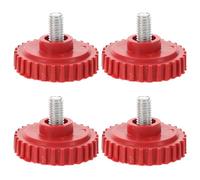 POPETPOP Pieds Réglables Anti-Vibrations en Plastique Rouge M8 Lot de 4 Patins Amortisseurs pour Meubles et Machines à Laver 60-200 Kg Supports de Nivellement Rapides