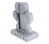 POPETPOP Pierre Tombale pour Animaux de Compagnie en Pierre Grise Résistante aux Intempéries Forme Patte de Chat Plaque Funéraire pour Chien et Chat Monument Commémoratif Extérieur