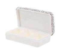 POPETPOP Pilulier Hebdomadaire Étanche à Trois Compartiments Petit Organisateur Portable avec Fermeture Hermétique et Décoration Brillante Boîte à Pilules de Poche pour Voyage et Camping