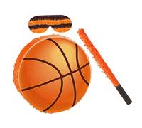 POPETPOP Piñata en Carton Forme Ballon de Basketball Kit Complet avec Bâtonnet et Bandeau Décoration Festive pour Anniversaire Garçon et Filles Jeu Piñata Sport Thème Basketball