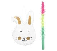 POPETPOP Piñata Lapin de Pâques en Aluminium Bâton Ergonomique Lapin pour Fête D’Anniversaire Accessoire de Fête Pliable et Portable Décoration de Pâques Ludique et Interactive