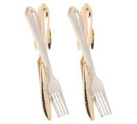 POPETPOP Pince à Cravate Fantaisie Accessoires de Cravates en Métal Inoxydable Bicolore, Maintien Ferme, Homme, Tenue Professionnelle et Événement Formel, Lot de 2 Pièces Modèle Couteau