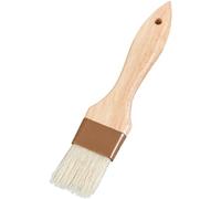 POPETPOP Pinceau à Badigeonner en Laine Manche en Bois, Résistant à Haute Température, pour Barbecue et Pâtisserie, Séchage Rapide et Nettoyage sans Graisse, 1pc